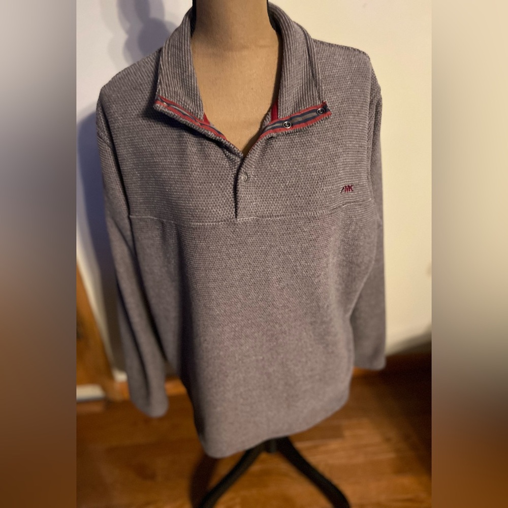 MOUNTAIN KHAKIS TAUPE QUARTER SNAP MENS TOP, SIZE L, LIKE NEW